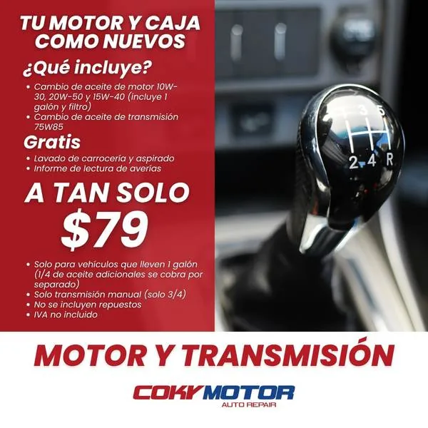 Promo motor y transmisión a $79
