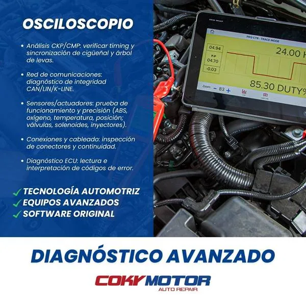 Diagnóstico avanzado con osciloscopio